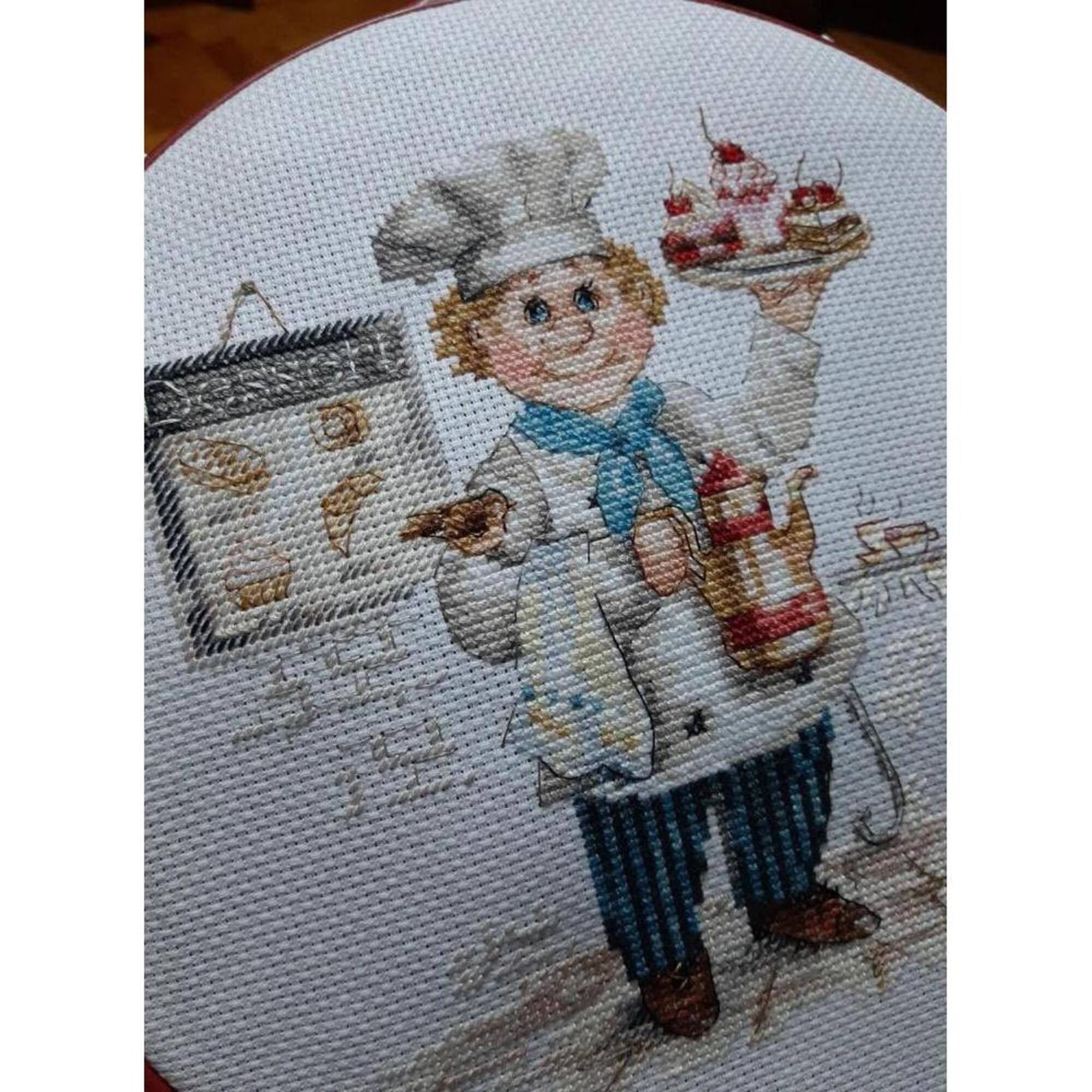 Alisa Pastry Chef Cross Stitch Kit